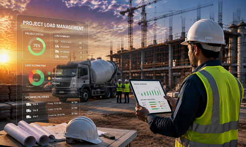 Construction materials storage illustration